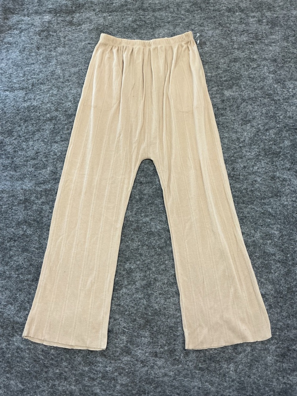 The Great Sleep Light Neutral Ribbed Wide Leg Pants in Beige Size 0